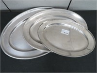3 OVAL S/S PLATTERS 24", 21", 17" LENGTHS