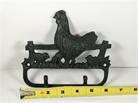 cast iron chicken keyring holder
