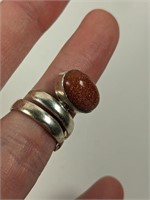 sterling silver ring, with semi precious stone
