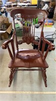 >Antique Wooden Rocking Chair Painted