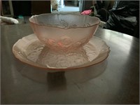 Pink plate and bowl