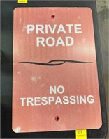 Private Road No Trespassing Reflective Metal Sign