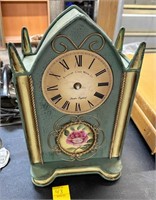 Metal Mantle Clock with Compartment Contents