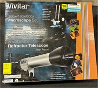 Vivatar Microscope Set and Refractor Telescope