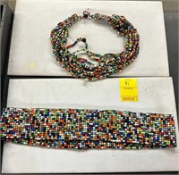 Colorful Beaded Belt and Necklace
