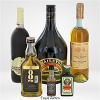 Lot of Vintage Liquor Bottles- Baileys, Wine