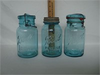 Set of 3 Vintage Ball Mason Jars