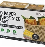 Lunchskins 50 Paper Quart Size Bags OPEN AZ7