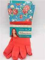 Pioneer Woman Vintage Floral Cleaning Gloves Az18
