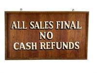 All Sales Final Wooden Store Sign