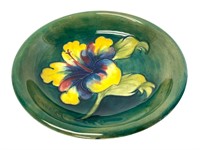Beautiful Moorcroft Hibiscus Green Plate