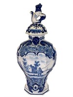 Large Delft Vase w/ Lid