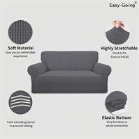 Grey Easy-Going Stretch Loveseat Slipcover A4