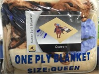 Queen Mexican Soft Cowgirl and Horse Blanket A7