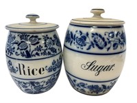 Flow Blue Rice & Sugar Canisters