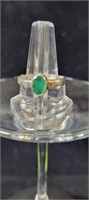 .925 Serling Silver Ring w/ Green Stone