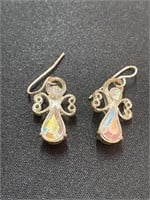 Silvertone angel earrings