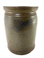 Early Blue Decorated  Stoneware Crock