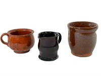 3 Small Redware Pieces