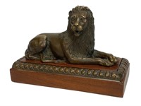 Antique Bronze Lying Lion (Jungle King)