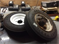 2 trailer tires and rims