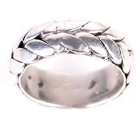 STERLING SILVER BRAIDED MEN'S RING