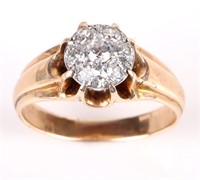 14K YELLOW GOLD DIAMOND UNISEX RING - 0.80 CTW