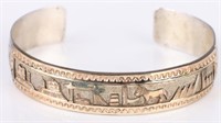 RANDALL BEGAY STERLING & 12KG.F. NAVAJO CUFF