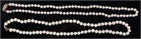 PEARL NECKLACE W/ 14K GOLDEN CLASP LOT OF 2