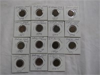 15 Indian Head Pennies 1880's-1890's