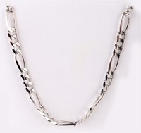 10K WHITE GOLD FIGARO CHAIN 20" NECKLACE