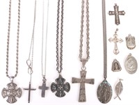 ANTIQUE STERLING SILVER RELIGIOUS JEWELRY