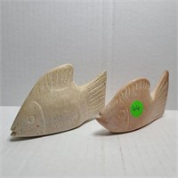 Pair of Hand Carved African Soapstone Fish