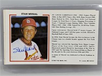DONATION Stan Musial Post Card Auto