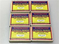 6 NOS Boxes Winchester Primers - all sealed -