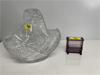 GLASS BASKET & PIANO SHAPED CANDY CONTAINER