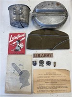 US ARMY WWII 309TH INF BOOKLET, STERLING MEDALS