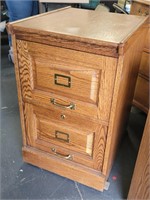 Vtg Solid Wood 2-Drawer File Cabinet *