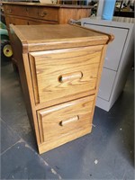 Vtg Solid Wood 2-Drawer Filing Cabinet Dovetail