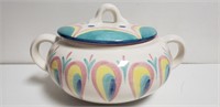 Laurie Gates Pottery Lidded Dish Pastel Colors