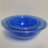 (3) PYREX Cobalt Blue Nesting Bowl