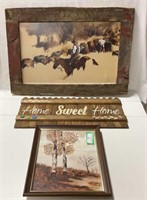Cattle Drive painting, birch tree painting, & home