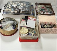 5 boxes of sewing and knitting supplies
