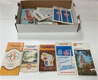 Box of old US road maps