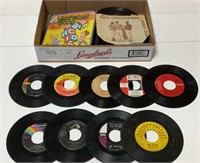 Approximately 50 45 RPM records, various artists,