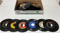 Approximately 50 45 RPM records, various artists,