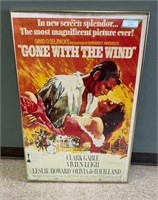 Large vintage "gone with the wind" movie poster