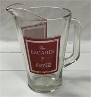 Bacardi and Coca-Cola glass pitcher