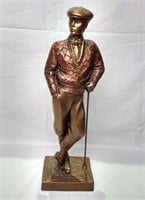 Signed Austin 1989 16 inch Brass Golfer Statue
