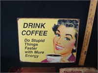 Set of 3 Retro Looking Coffee Signs